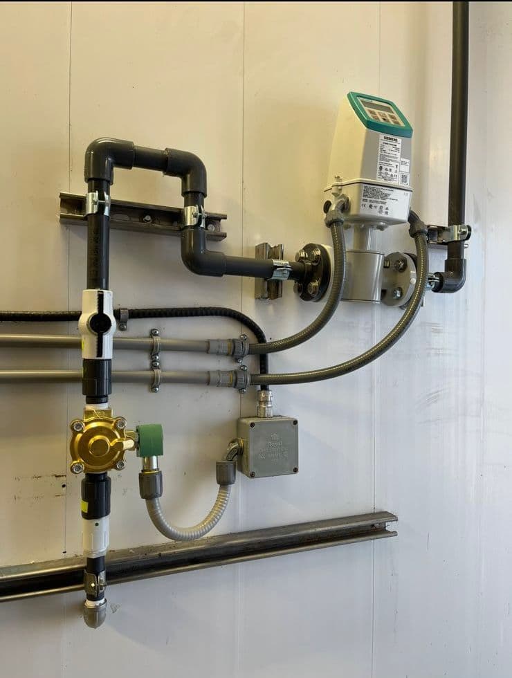 Completed mechanical infrastructure work inside a facility