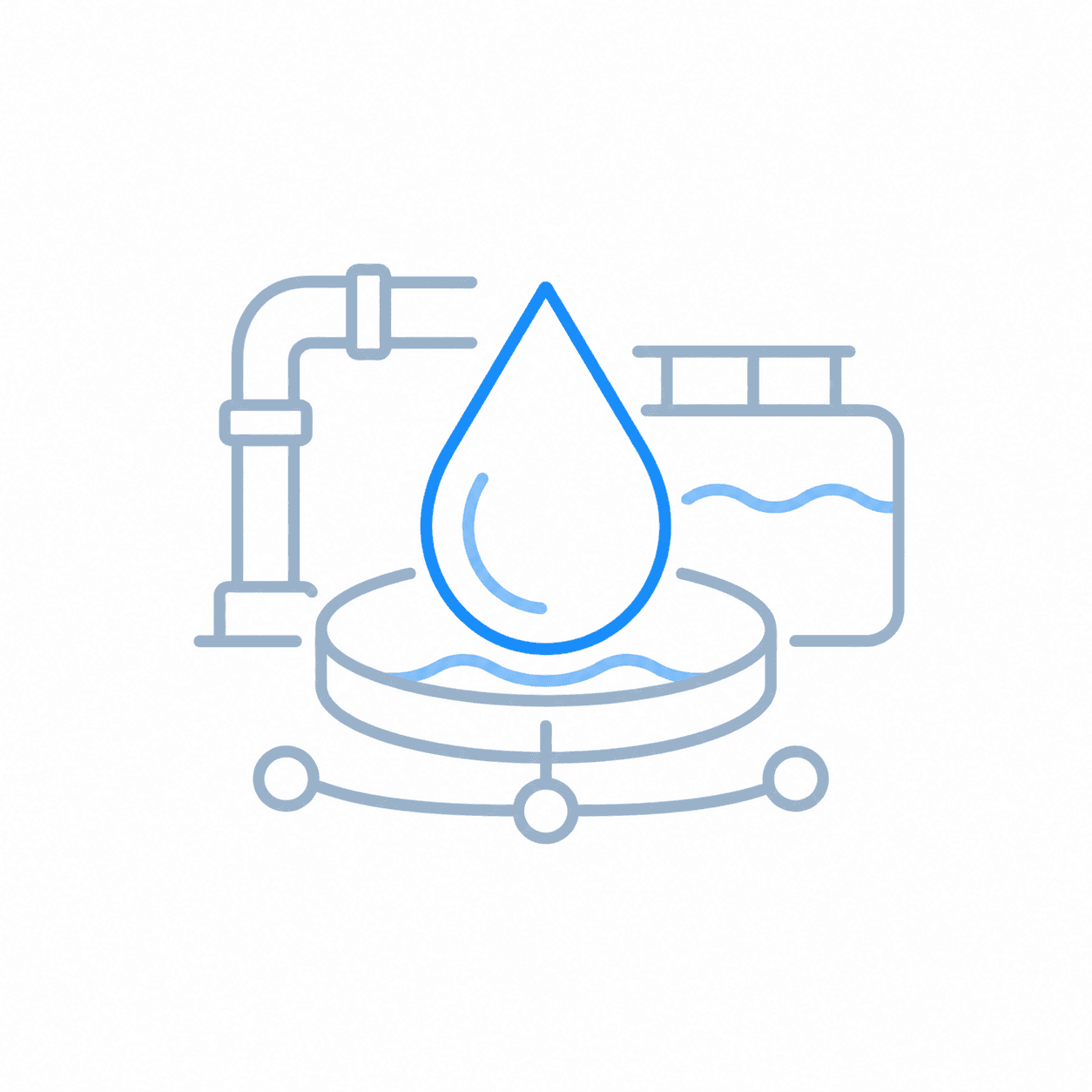 Essential water and wastewater infrastructure icon